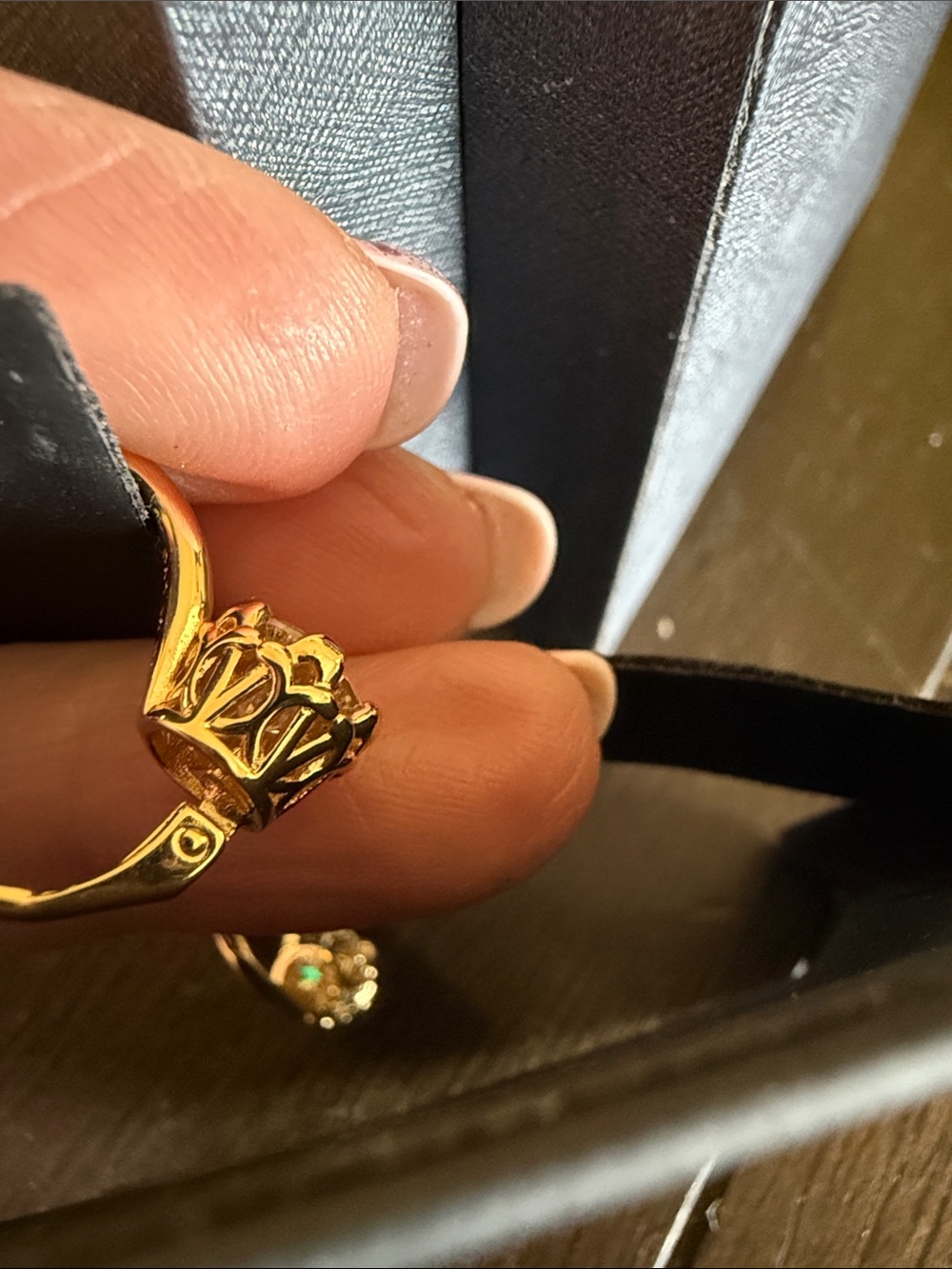 18K Gold Plated Moissanite Drop Earrings - Gold - Picture 5 of 5